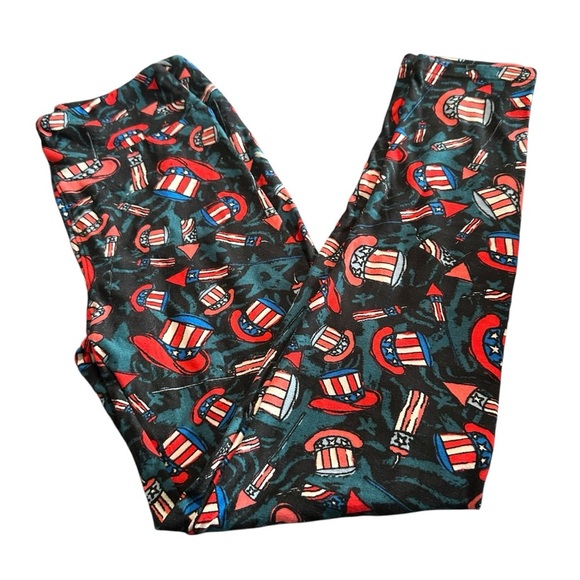 Lularoe womens OS (2-12) Patriotic USA Leggings New no tags - Picture 2 of 5